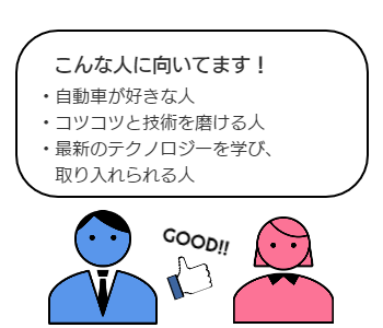 自動車設備業こんな人に向いてます