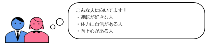 道路運送業こんな人に向いてます